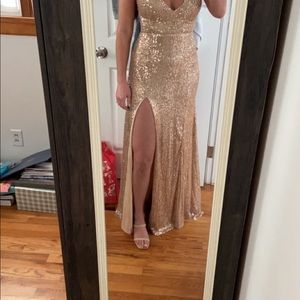 Gold sequin maxi dress